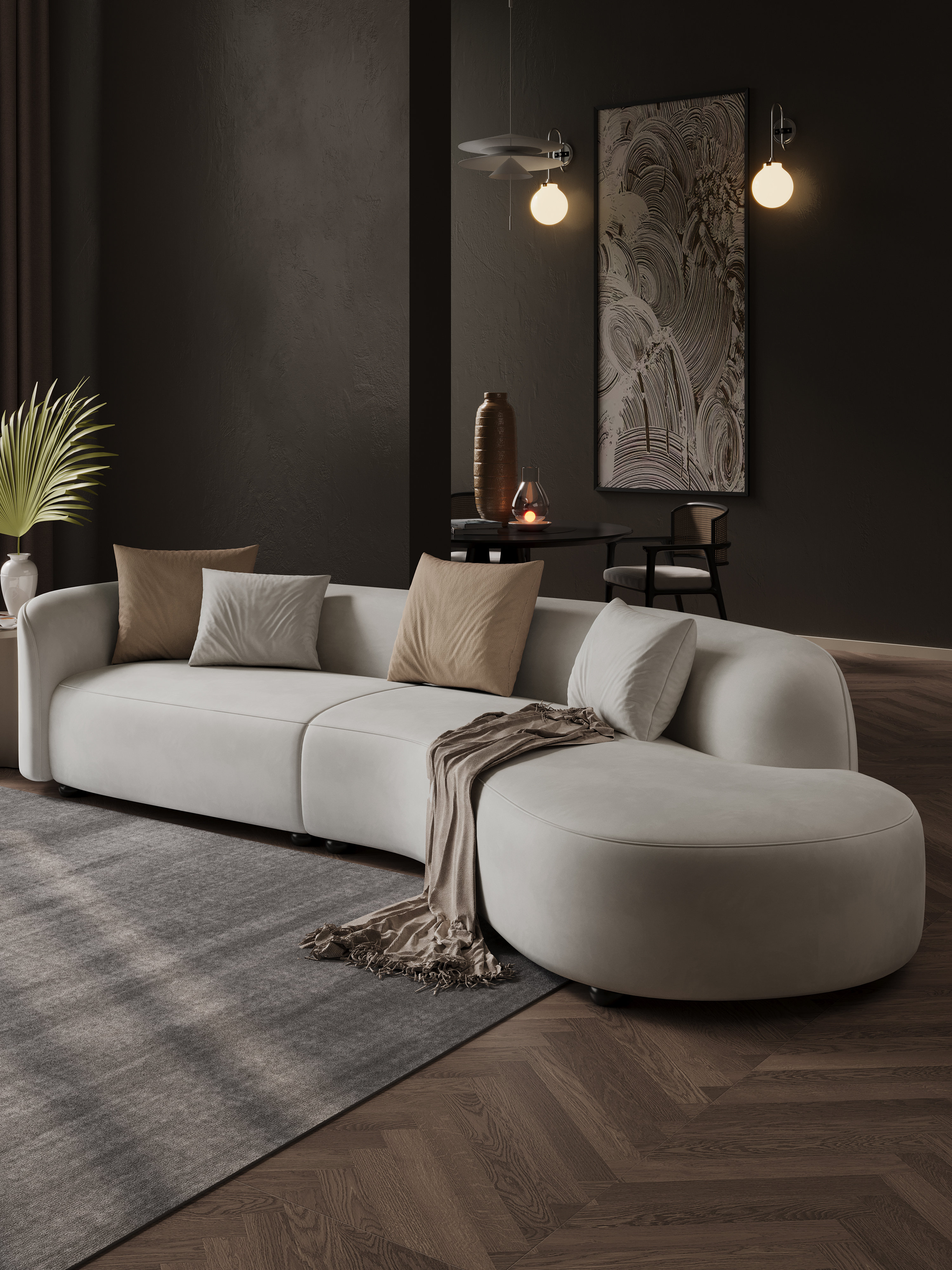 Orren Ellis Cailey 131.1 Velvet Curved Sofa Wayfair